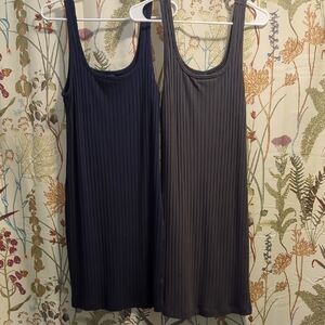 Two Old Navy Ribbed Body Con Tank Dresses